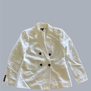 Ann Taylor Ivory Double-Breasted Blazer
